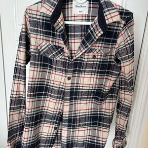 WindRiver Men's Plaid Casual Button Down Shirt - Black and White